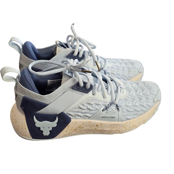 Under Armour Project Rock 4 Clone Training Shoes Blue Womens Size 8.5 - Picture 1 of 7